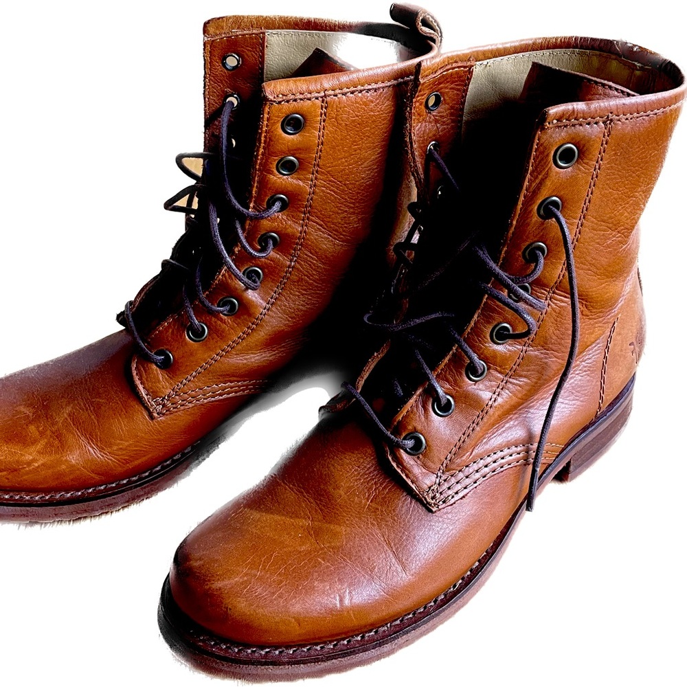 Brown Veronica Frye combat boots